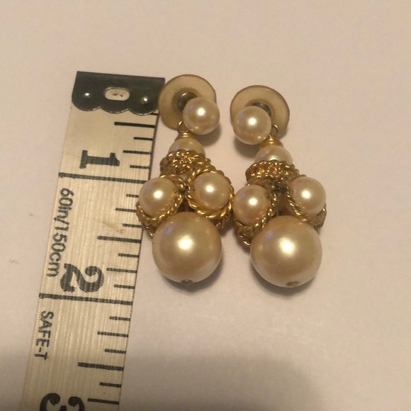 Gold and Pearl Earrings - Picture 4 of 4